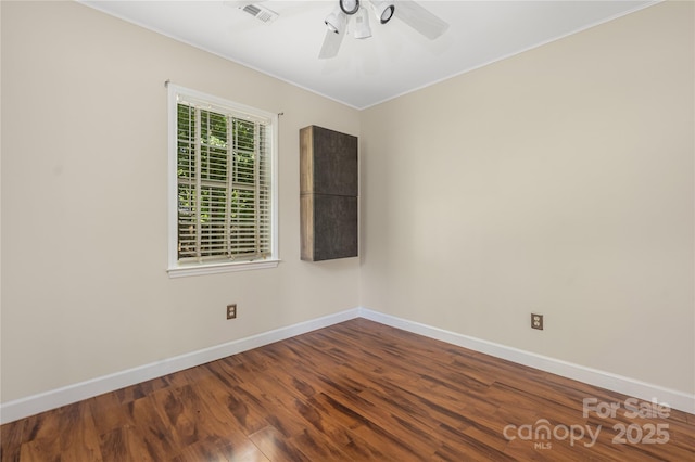 172 Valleybrook Dr Unit 8, Denver, NC 28037 - empty room with dark wood finished floors, ornamental molding, and a ceiling fan