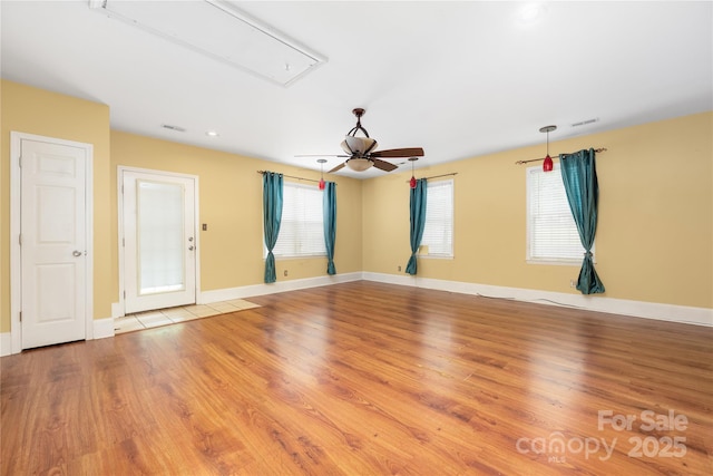 172 Valleybrook Dr Unit 8, Denver, NC 28037 - empty room featuring attic access, wood finished floors, ceiling fan, and recessed lighting