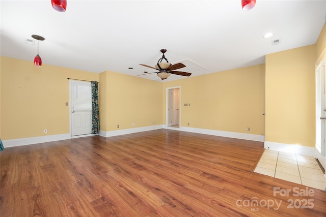 172 Valleybrook Dr Unit 8, Denver, NC 28037 - empty room with ceiling fan, wood finished floors, and recessed lighting