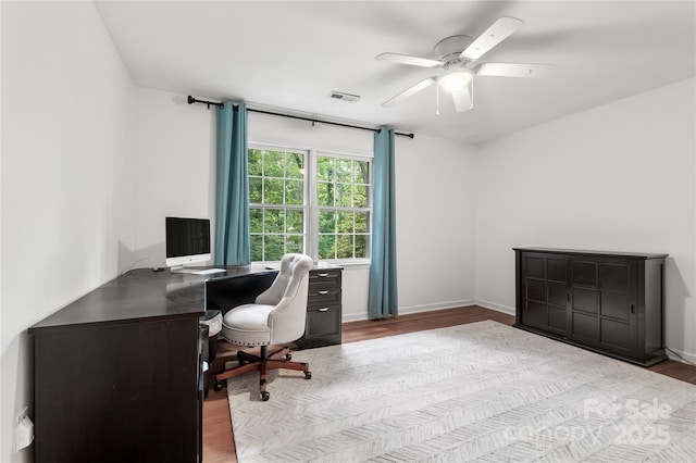 5016 Celeste Ct, Charlotte, NC 28270 - office space with wood finished floors, a ceiling fan, and baseboards