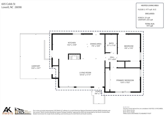 605 Cobb St, Lowell, NC 28098 - home floor plan