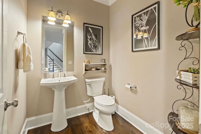 118 Tuscany Trl, Mooresville, NC 28117 - half bathroom featuring toilet, wood finished floors, and baseboards