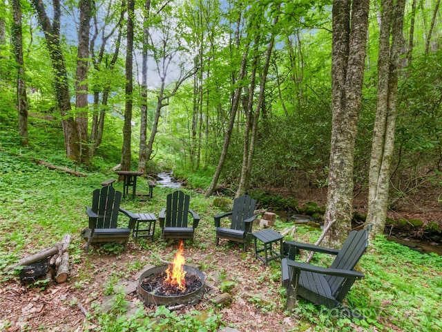 306 Mashstomp Rd, Maggie Valley, NC 28751 - view of yard featuring a fire pit