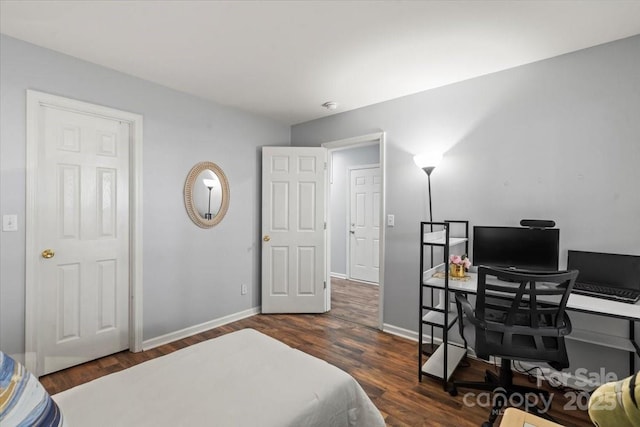 1410 Swaying Branch Ln, Clover, SC 29710 - bedroom featuring an office area, wood finished floors, and baseboards