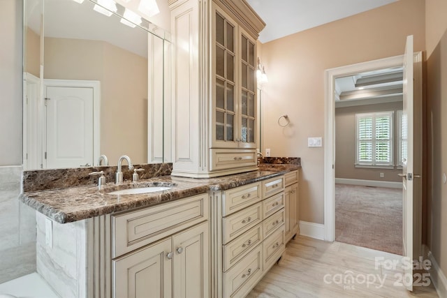 100 Woodwinds Dr, Mount Holly, NC 28120 - bathroom with double vanity and baseboards