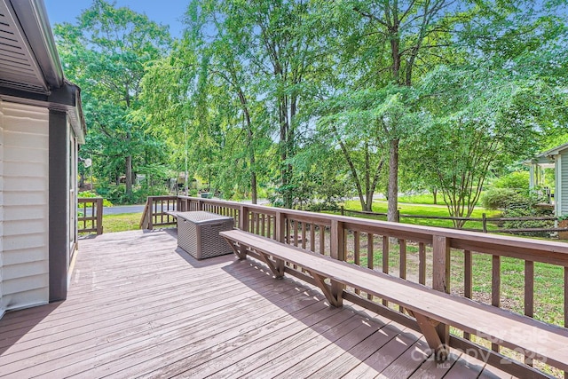 2009 Pinevalley Rd, Rock Hill, SC 29732 - wooden terrace featuring view of wooded area