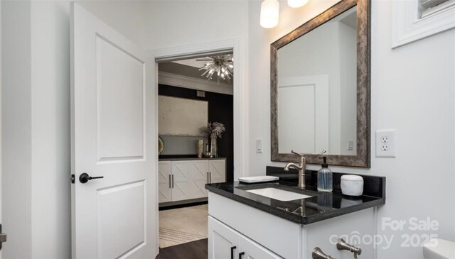 407 Newstyle Way, Gastonia, NC 28056 - bathroom featuring vanity, crown molding, and toilet