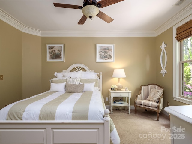 41 Annakesta Ct, Brevard, NC 28712 - bedroom featuring light carpet, crown molding, and a ceiling fan