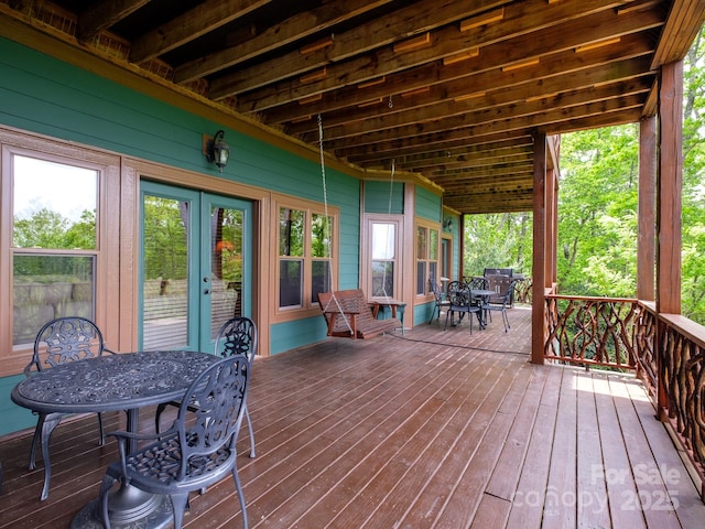 41 Annakesta Ct, Brevard, NC 28712 - wooden deck featuring outdoor dining area