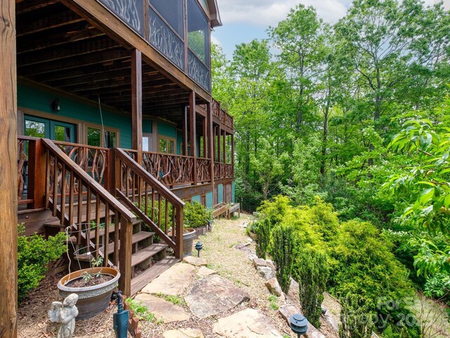 41 Annakesta Ct, Brevard, NC 28712 - view of home's exterior featuring a deck and stairs