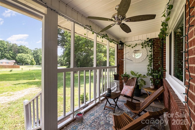 2320 Doster Rd, Monroe, NC 28112 - sunroom featuring ceiling fan