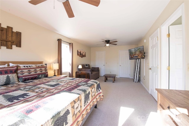 693 Blackberry Ridge Rd, Burnsville, NC 28714 - bedroom featuring light colored carpet and a ceiling fan