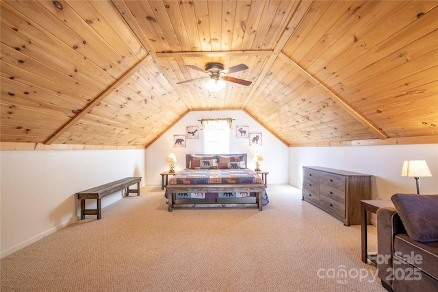 693 Blackberry Ridge Rd, Burnsville, NC 28714 - carpeted bedroom with wooden ceiling, lofted ceiling, and baseboards