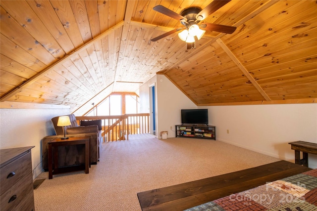 693 Blackberry Ridge Rd, Burnsville, NC 28714 - bedroom featuring wood ceiling, lofted ceiling, and carpet flooring