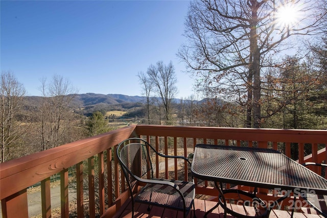 693 Blackberry Ridge Rd, Burnsville, NC 28714 - deck featuring a mountain view