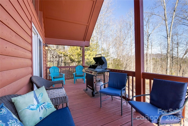 693 Blackberry Ridge Rd, Burnsville, NC 28714 - wooden terrace with a grill