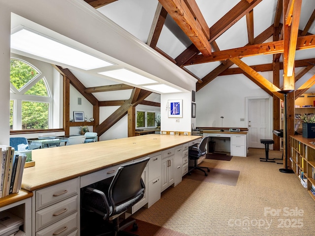 1360 Skunk Hollow Rd, Campobello, SC 29322 - office featuring light colored carpet and built in study area