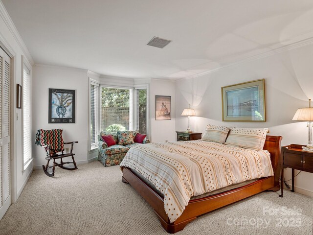 1360 Skunk Hollow Rd, Campobello, SC 29322 - carpeted bedroom with ornamental molding and baseboards