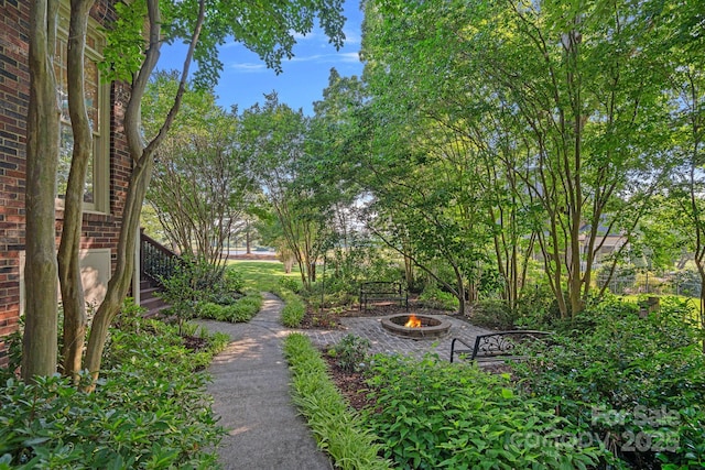 3506 Cardiff Ln, Matthews, NC 28104 - view of yard with a fire pit