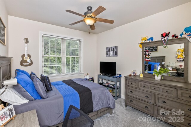 33 Stone House Rd, Arden, NC 28704 - bedroom with light colored carpet, baseboards, and ceiling fan