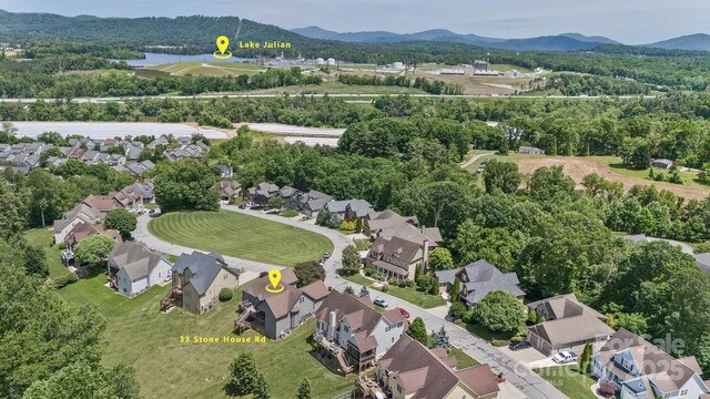 33 Stone House Rd, Arden, NC 28704 - aerial perspective of suburban area featuring mountains