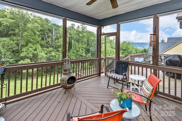 33 Stone House Rd, Arden, NC 28704 - sunroom featuring ceiling fan and plenty of natural light