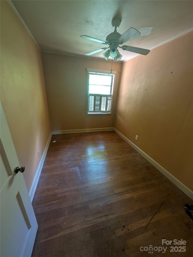 720 New Market Rd, Tryon, NC 28782 - spare room with crown molding, baseboards, ceiling fan, and wood finished floors