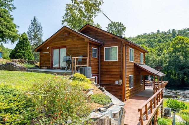 5430 Ela Rd, Whittier, NC 28789 - view of front of home featuring central AC unit and a deck