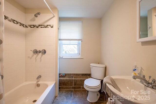 5430 Ela Rd, Whittier, NC 28789 - full bath with toilet, shower / bath combination, and a sink