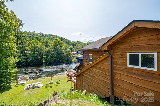 5430 Ela Rd, Whittier, NC 28789 - view of grassy yard featuring a water view and a wooded view