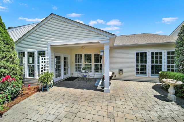 2224 Hartwell Ln, Fort Mill, SC 29707 - back of house with a patio, a shingled roof, and french doors