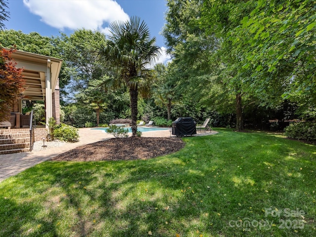 1509 Churchill Downs Dr, Waxhaw, NC 28173 - view of green lawn with an outdoor pool and a patio area