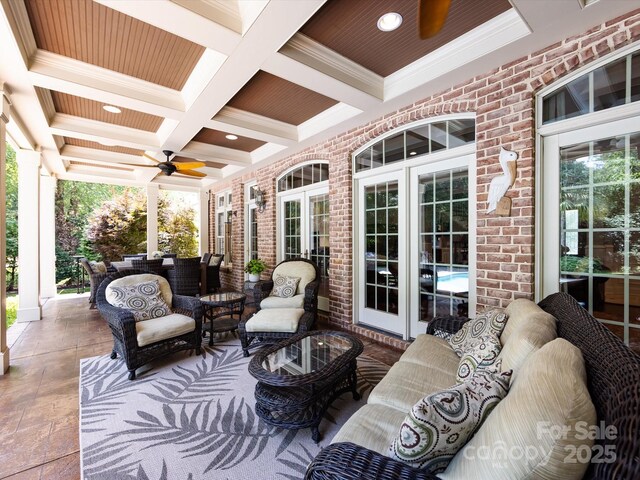 1509 Churchill Downs Dr, Waxhaw, NC 28173 - view of patio / terrace featuring an outdoor hangout area and ceiling fan
