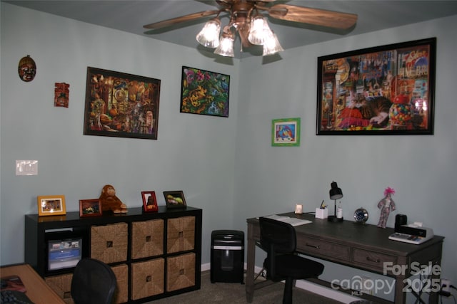 4711 Lenox Hill Pl Unit 98, Charlotte, NC 28269 - office space with ceiling fan, carpet, and baseboards