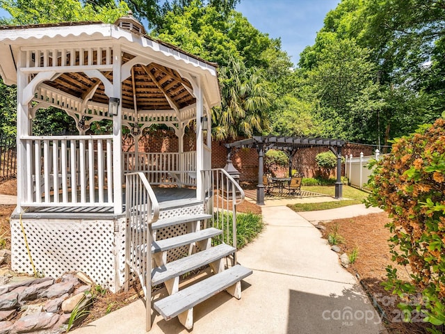 1209 S S St, Gastonia, NC 28052 - view of community featuring a gazebo, a pergola, and a patio area