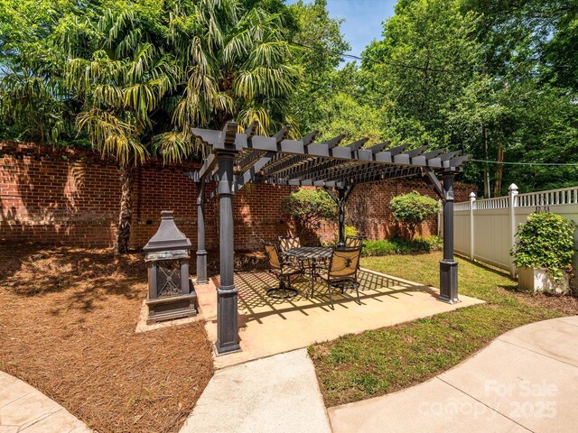 1209 S S St, Gastonia, NC 28052 - fenced backyard with a pergola and a patio