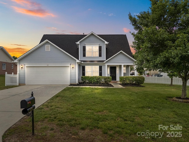 423 Courtland Ct, Kannapolis, NC 28081 - traditional-style home featuring a garage and concrete driveway