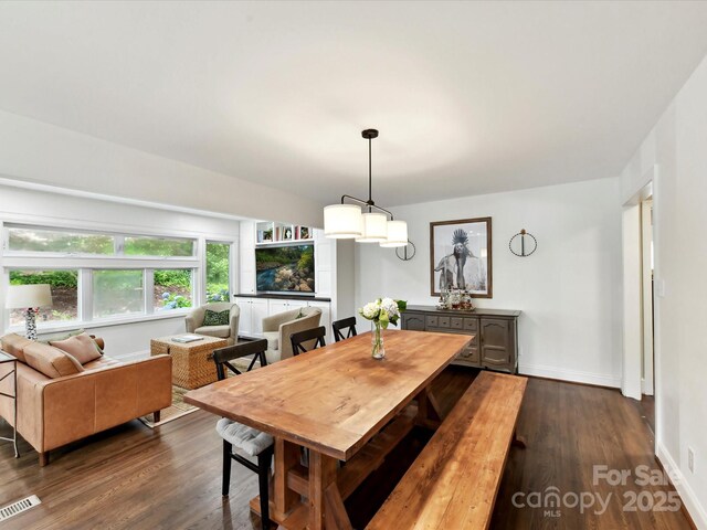 1638 Wensley Dr, Charlotte, NC 28210 - dining room featuring dark wood-type flooring and baseboards