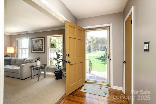 2443 Knickerbocker Dr, Charlotte, NC 28212 - entrance foyer featuring crown molding and wood finished floors