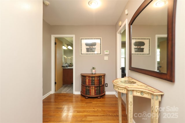 2443 Knickerbocker Dr, Charlotte, NC 28212 - corridor with wood finished floors and arched walkways