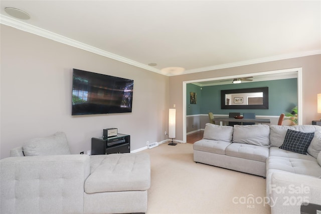 2443 Knickerbocker Dr, Charlotte, NC 28212 - carpeted living area with crown molding