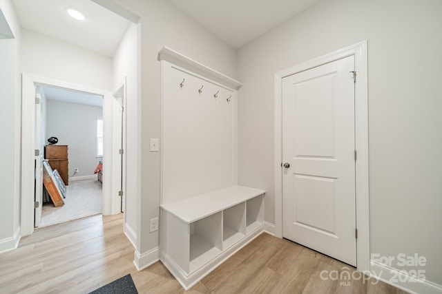 113 Summerhill Dr, Mooresville, NC 28115 - mudroom featuring light wood-style flooring and baseboards