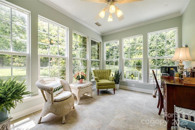 701 Larkridge Ct, Rock Hill, SC 29730 - sunroom featuring baseboards, crown molding, and tile patterned flooring