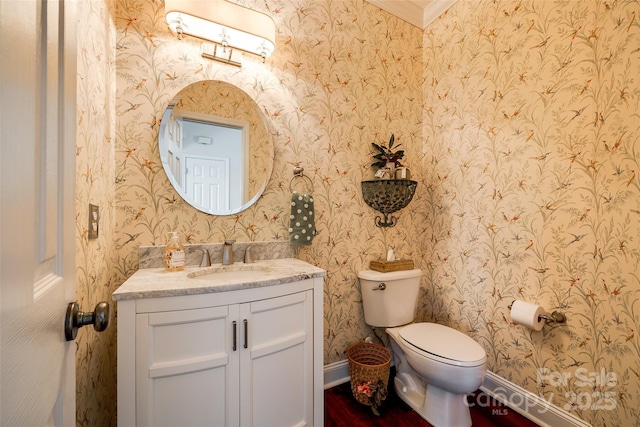 701 Larkridge Ct, Rock Hill, SC 29730 - bathroom with wood finished floors, toilet, baseboards, and vanity