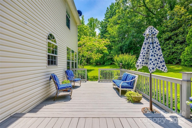 701 Larkridge Ct, Rock Hill, SC 29730 - deck with a lawn and view of wooded area