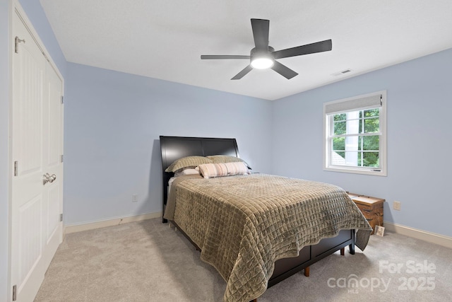 21 Hope Rd, Weaverville, NC 28787 - bedroom featuring light colored carpet, baseboards, and ceiling fan