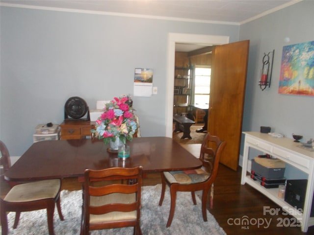 187 Cartledge Creek Rd, Rockingham, NC 28379 - dining room with crown molding and wood finished floors