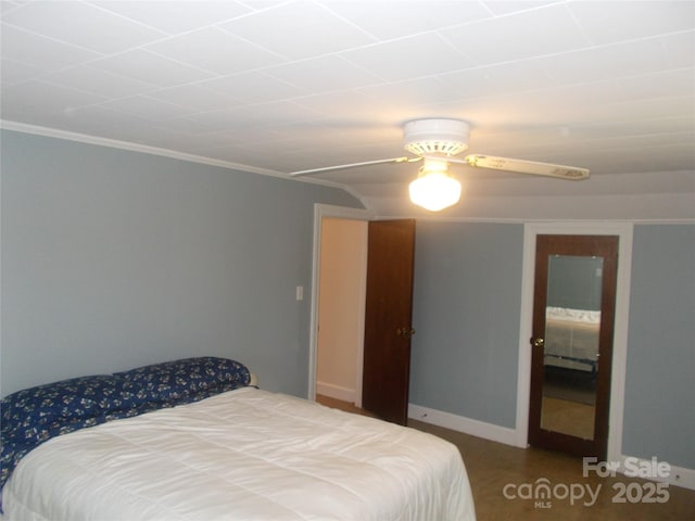 187 Cartledge Creek Rd, Rockingham, NC 28379 - bedroom featuring ceiling fan and crown molding
