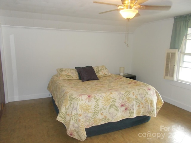 187 Cartledge Creek Rd, Rockingham, NC 28379 - bedroom featuring baseboards, ceiling fan, and wood finished floors