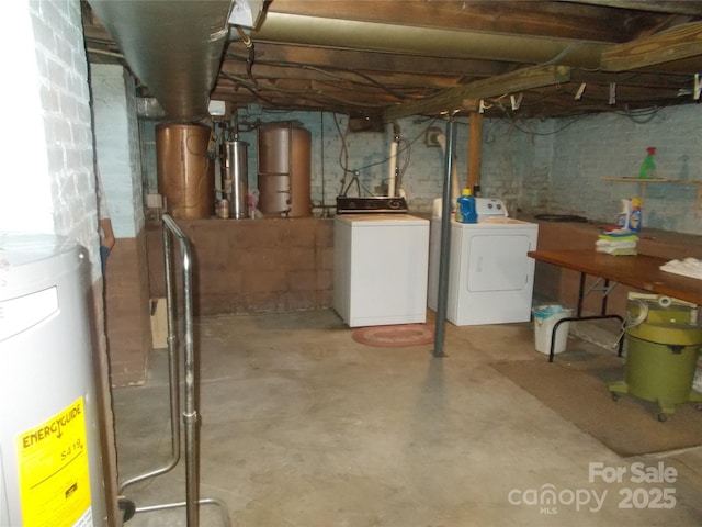 187 Cartledge Creek Rd, Rockingham, NC 28379 - unfinished below grade area featuring water heater and independent washer and dryer
